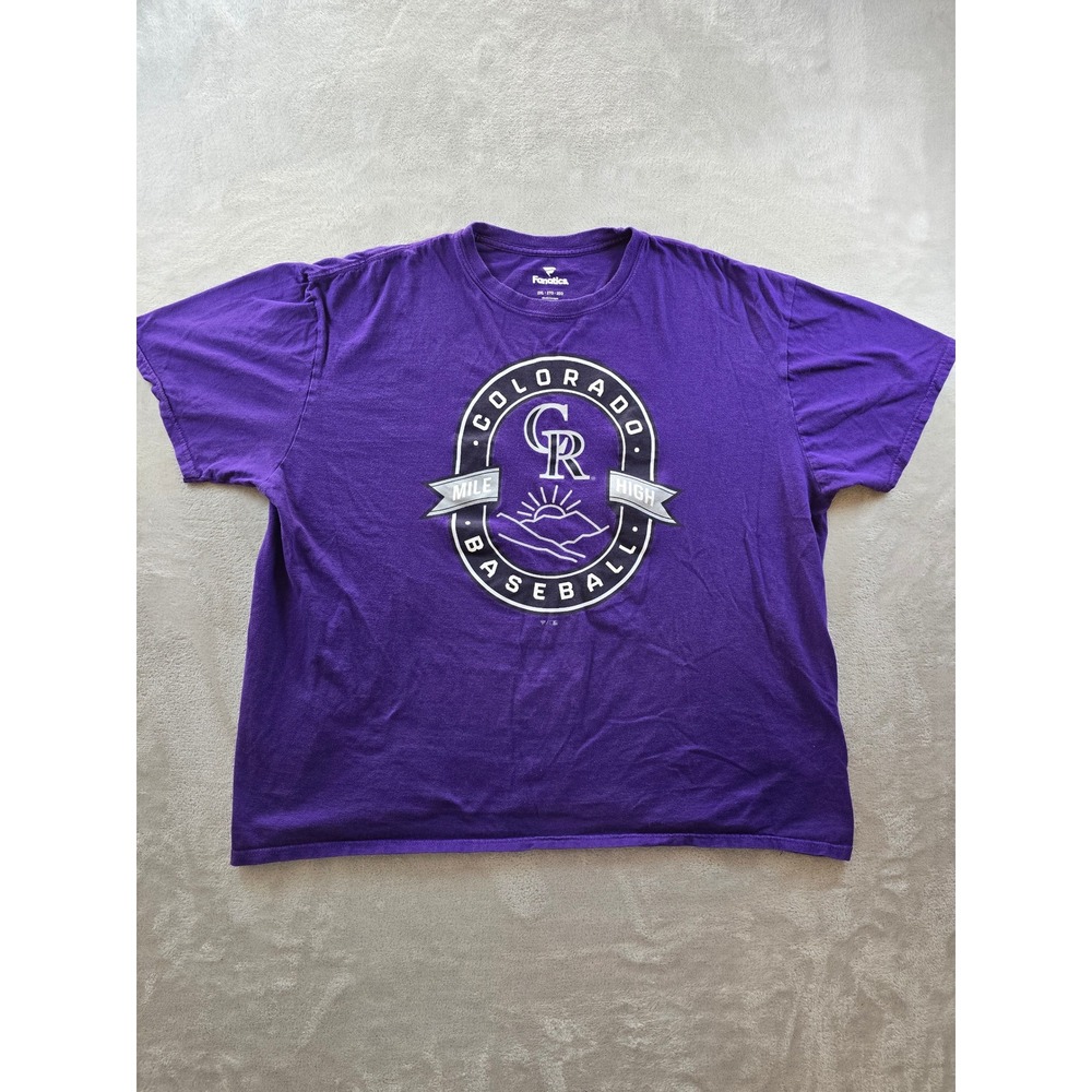 Colorado Rockies‎ T Shirt Womens 2XL XXL Purple Baseball Fanatics Oversized